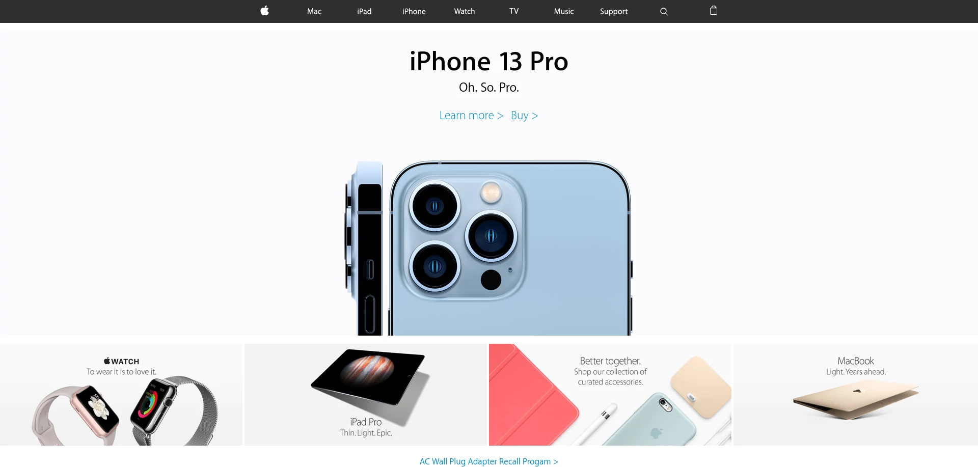 apple homepage clone